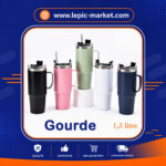 Gourde 1,5L Gourde isotherme avec paille 1,5 L